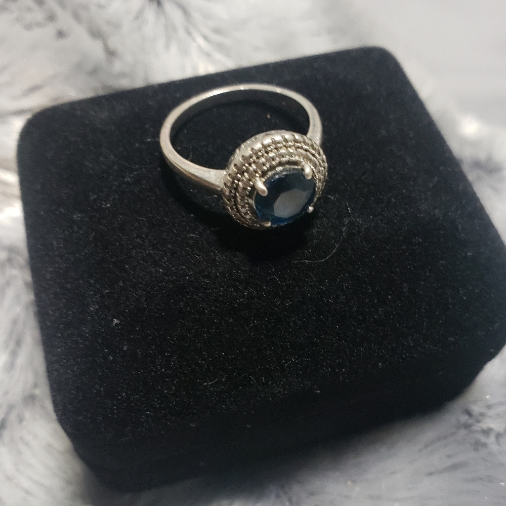 Sterling Silver sapphire ring